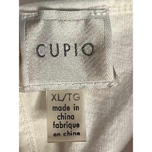 Cupio Embroidered Boho Top With Floral Design Size XL White Peasant Short Sleeve - Picture 10 of 16